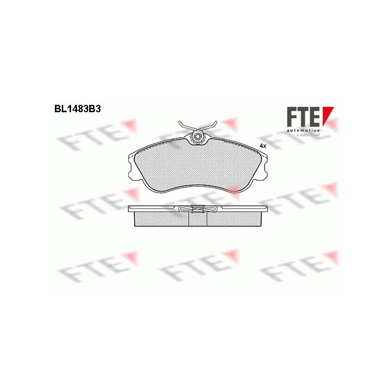 Jeu de 4 plaquettes de frein avant FTE BL1483B3