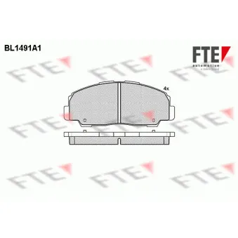 Jeu de 4 plaquettes de frein avant FTE BL1491A1