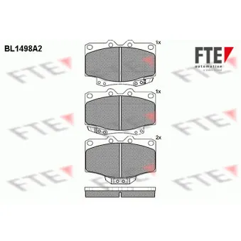 Jeu de 4 plaquettes de frein avant FTE BL1498A2
