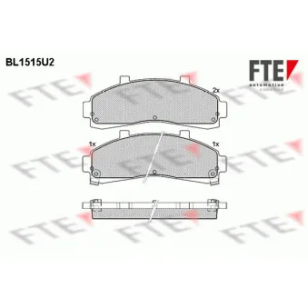 Jeu de 4 plaquettes de frein avant FTE BL1515U2