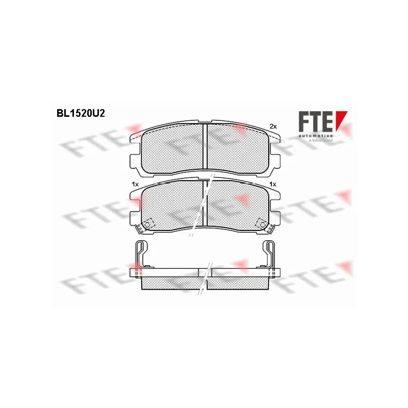 Jeu de 4 plaquettes de frein arrière FTE BL1520U2
