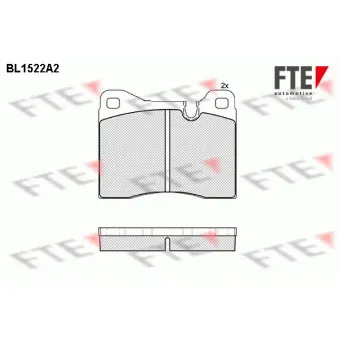 Jeu de 4 plaquettes de frein avant FTE BL1522A2