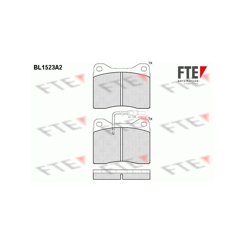 Jeu de 4 plaquettes de frein avant FTE BL1523A2