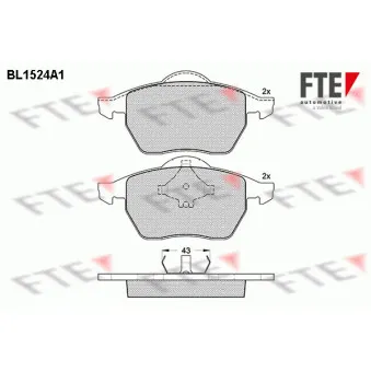 Jeu de 4 plaquettes de frein avant FTE BL1524A1