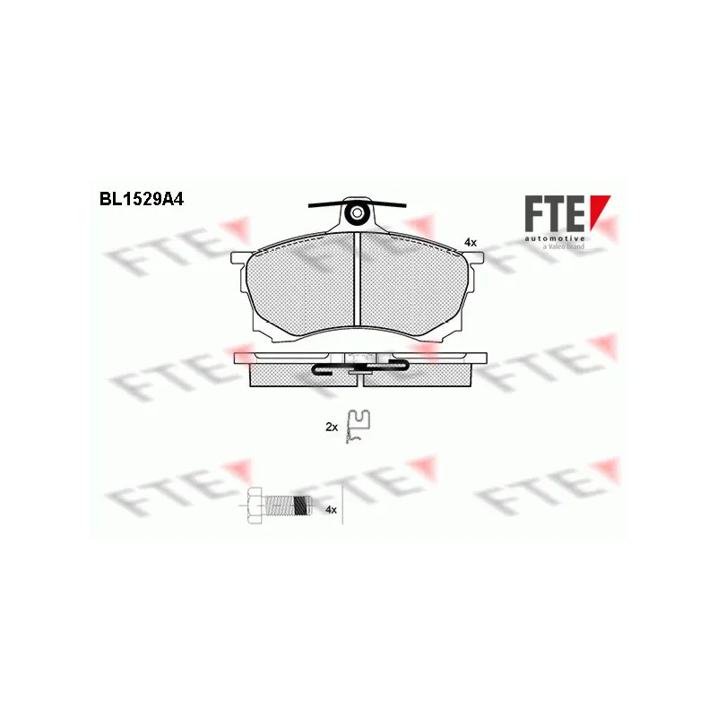 Jeu de 4 plaquettes de frein avant FTE BL1529A4