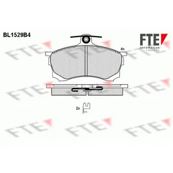 Jeu de 4 plaquettes de frein avant FTE BL1529B4
