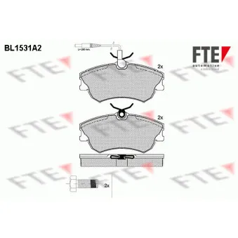 Jeu de 4 plaquettes de frein avant FTE BL1531A2