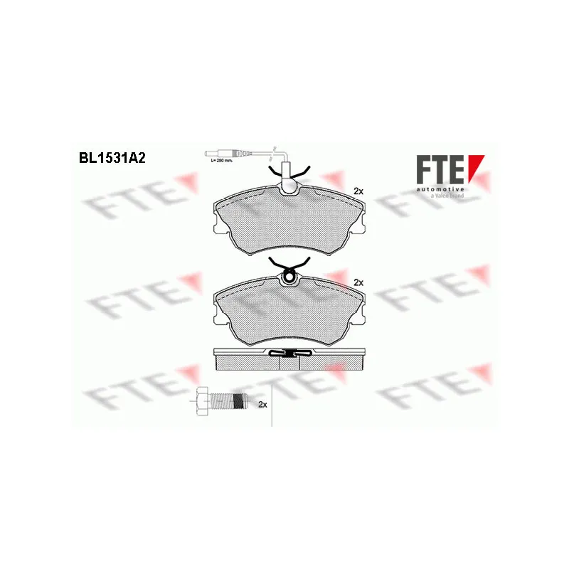 Jeu de 4 plaquettes de frein avant FTE BL1531A2