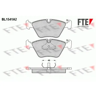 Jeu de 4 plaquettes de frein avant FTE BL1541A2