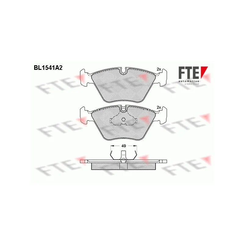 Jeu de 4 plaquettes de frein avant FTE BL1541A2