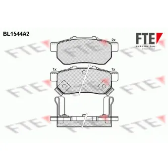 Jeu de 4 plaquettes de frein arrière FTE BL1544A2