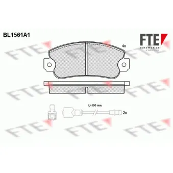 Jeu de 4 plaquettes de frein avant FTE BL1561A1