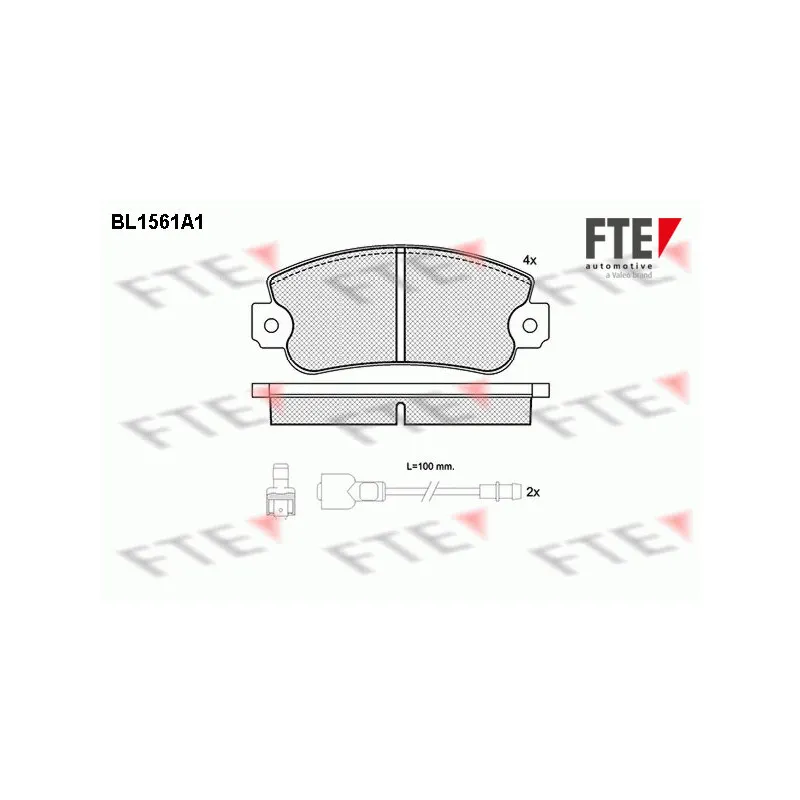Jeu de 4 plaquettes de frein avant FTE BL1561A1