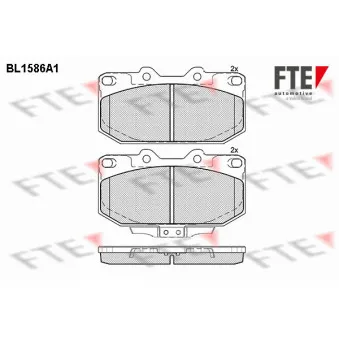 Jeu de 4 plaquettes de frein avant FTE BL1586A1