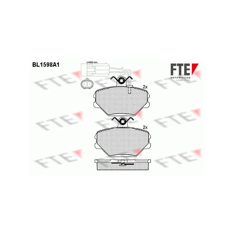 Jeu de 4 plaquettes de frein avant FTE BL1598A1