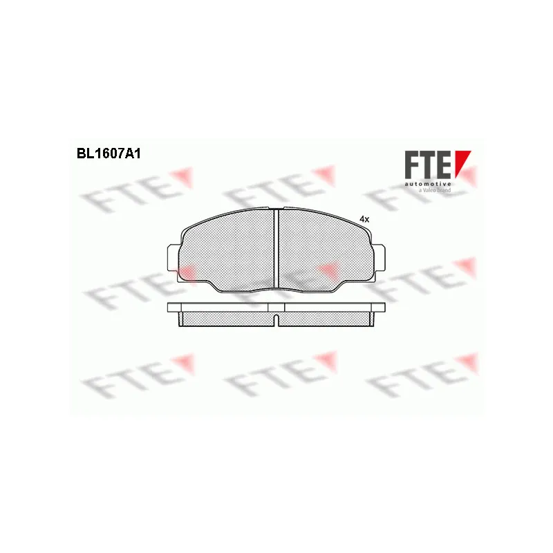 Jeu de 4 plaquettes de frein avant FTE BL1607A1