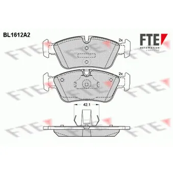 Jeu de 4 plaquettes de frein avant FTE BL1612A2