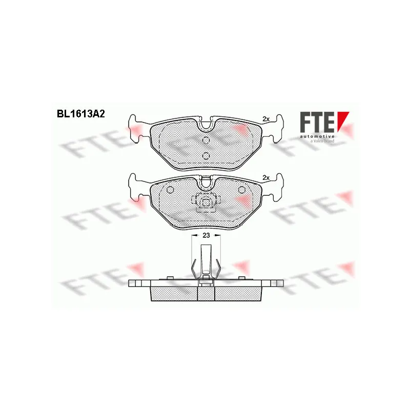 Jeu de 4 plaquettes de frein arrière FTE BL1613A2