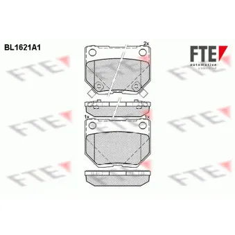 Jeu de 4 plaquettes de frein arrière FTE BL1621A1