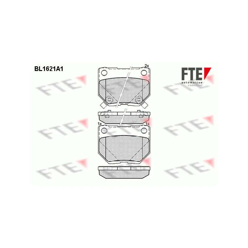Jeu de 4 plaquettes de frein arrière FTE BL1621A1