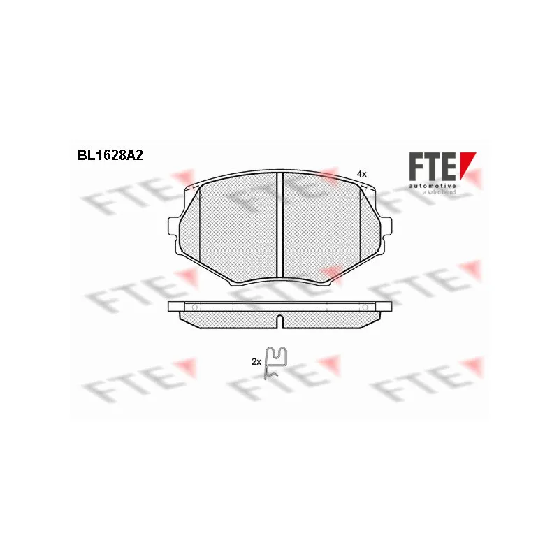 Jeu de 4 plaquettes de frein avant FTE BL1628A2