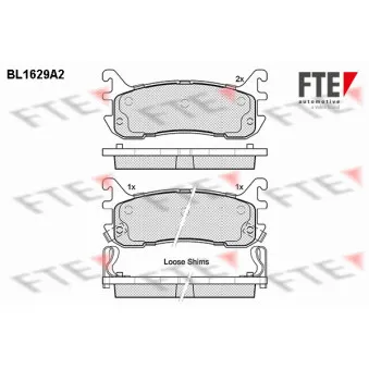 Jeu de 4 plaquettes de frein arrière FTE BL1629A2