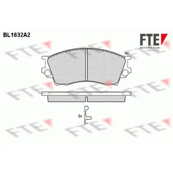 Jeu de 4 plaquettes de frein avant FTE BL1632A2