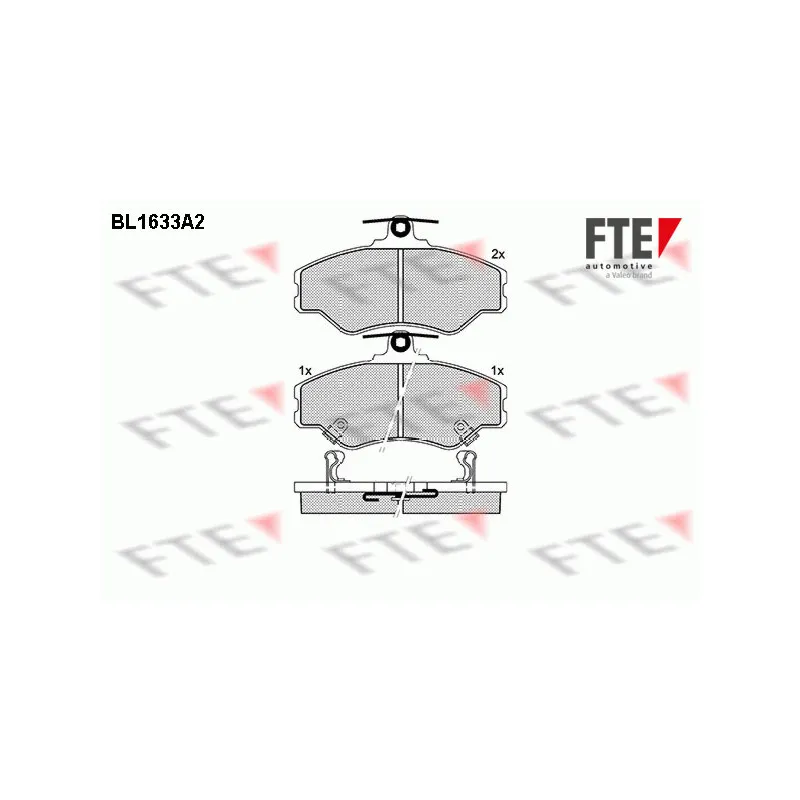 Jeu de 4 plaquettes de frein avant FTE BL1633A2