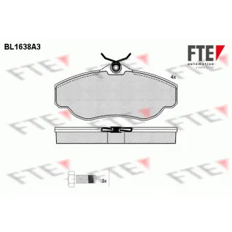 Jeu de 4 plaquettes de frein avant FTE BL1638A3