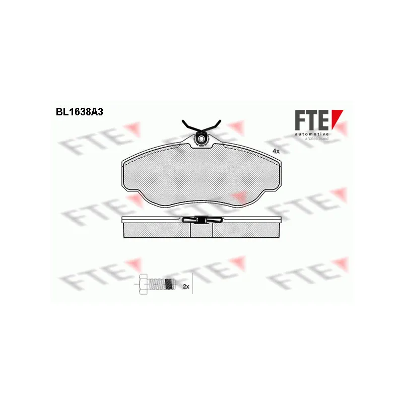 Jeu de 4 plaquettes de frein avant FTE BL1638A3