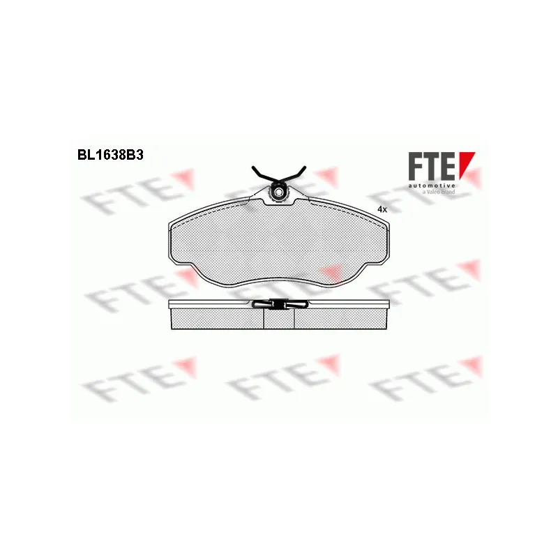 Jeu de 4 plaquettes de frein avant FTE BL1638B3