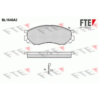 Jeu de 4 plaquettes de frein avant FTE BL1640A2