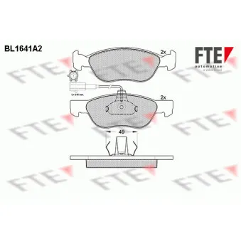 Jeu de 4 plaquettes de frein avant FTE BL1641A2