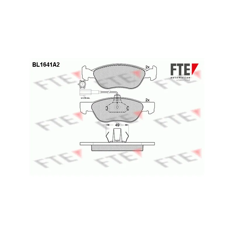 Jeu de 4 plaquettes de frein avant FTE BL1641A2