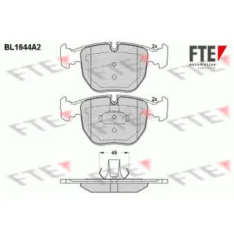 Jeu de 4 plaquettes de frein avant FTE BL1644A2