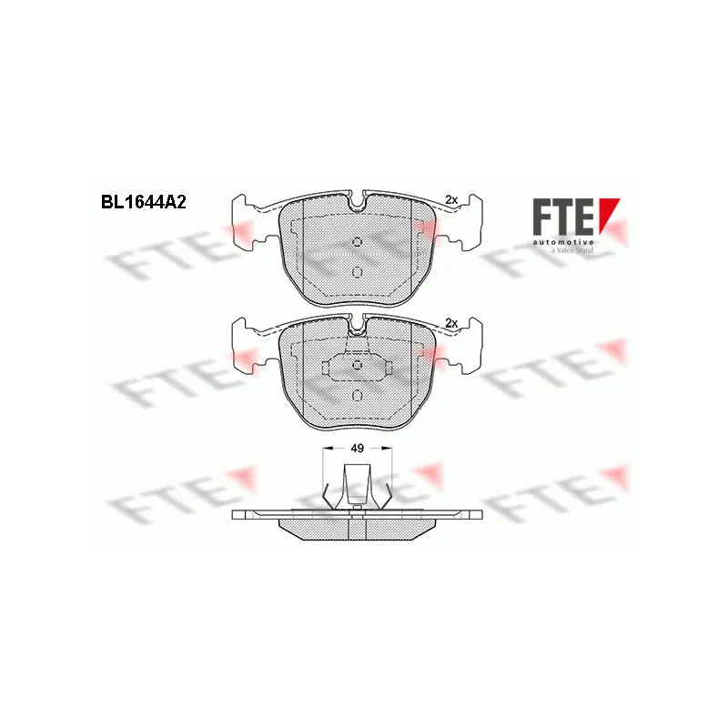 Jeu de 4 plaquettes de frein avant FTE BL1644A2