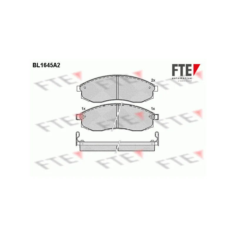 Jeu de 4 plaquettes de frein avant FTE BL1645A2