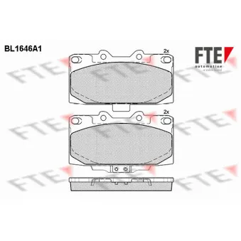 Jeu de 4 plaquettes de frein avant FTE BL1646A1