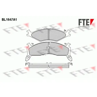 Jeu de 4 plaquettes de frein avant FTE BL1647A1