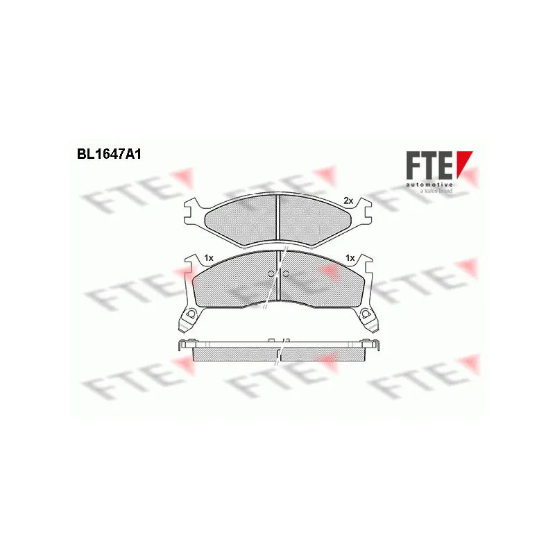 Jeu de 4 plaquettes de frein avant FTE BL1647A1