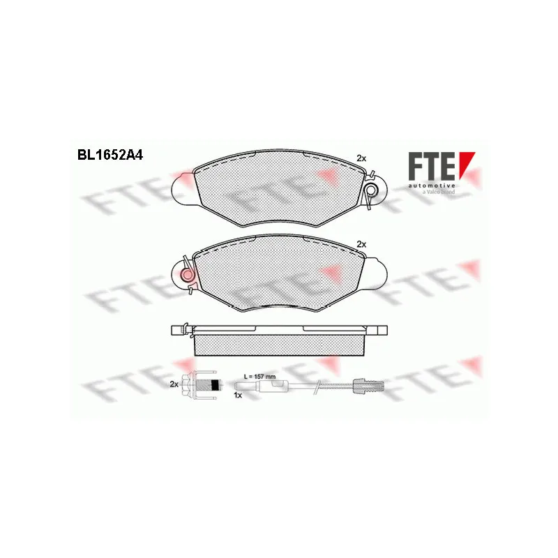 Jeu de 4 plaquettes de frein avant FTE BL1652A4