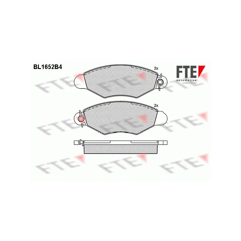 Jeu de 4 plaquettes de frein avant FTE BL1652B4