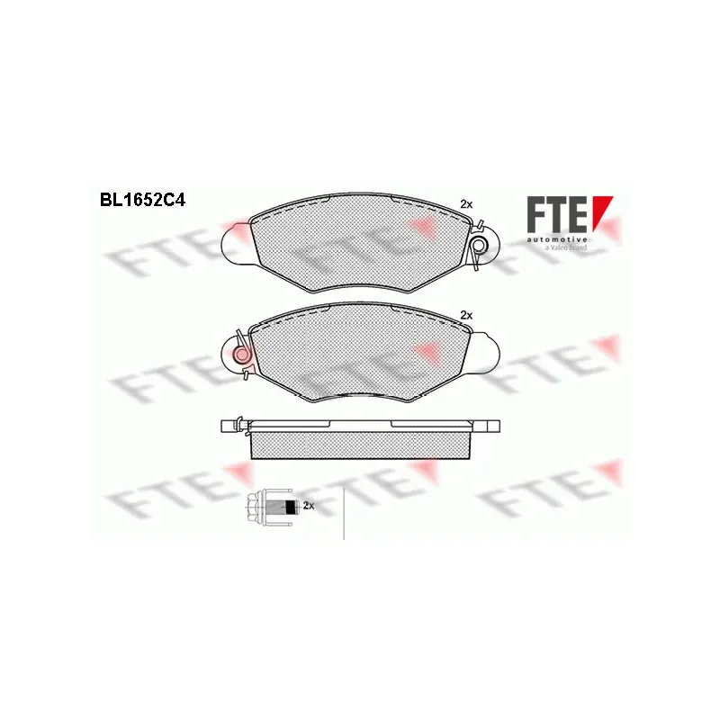 Jeu de 4 plaquettes de frein avant FTE BL1652C4