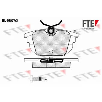 Jeu de 4 plaquettes de frein arrière FTE BL1657A3