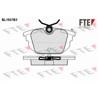 Jeu de 4 plaquettes de frein arrière FTE BL1657B3