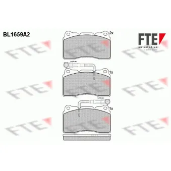 Jeu de 4 plaquettes de frein avant FTE