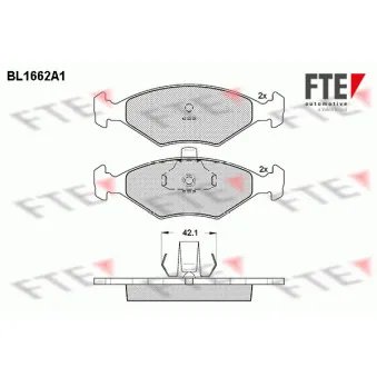 Jeu de 4 plaquettes de frein avant FTE BL1662A1