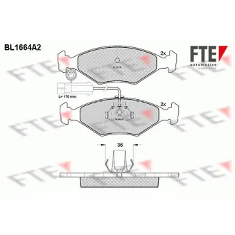Jeu de 4 plaquettes de frein avant FTE BL1664A2