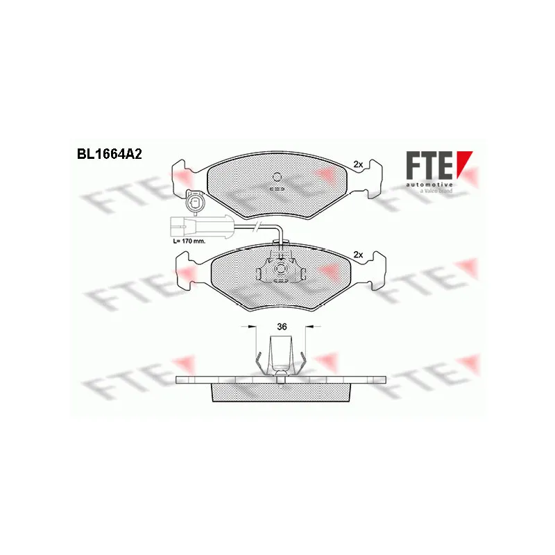 Jeu de 4 plaquettes de frein avant FTE BL1664A2