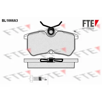 Jeu de 4 plaquettes de frein arrière FTE BL1666A3